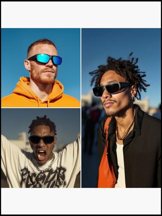 TR90 Ultralight Wrap Around Sunglasses, XL Size for Big Heads, UV400 Protection main image 7